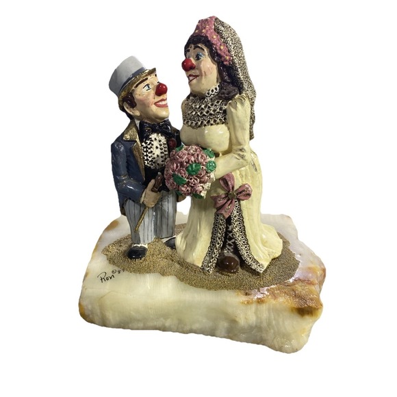 Vintage RON LEE Yes Dear 468 Clown Married Wedding 1987 Heavy Marble SIGNED RARE